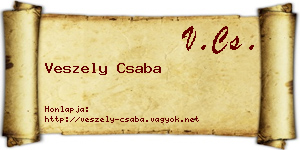 Veszely Csaba névjegykártya